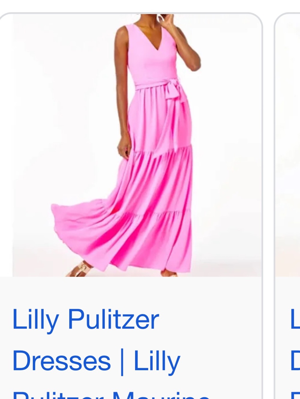 Lilly Pulitzer Bright Pink Maurine Tiered Maxi with Waist Tie